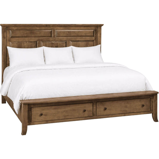 Maple Provence Panel Bed w/ Footboard Storage