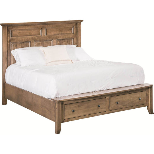 Maple Provence Panel Bed w/ Footboard Storage