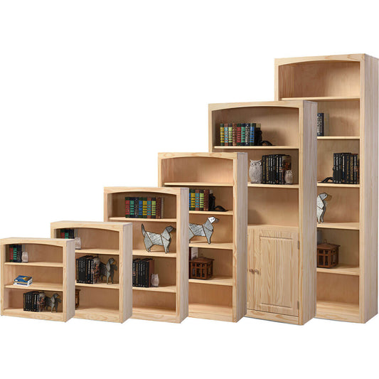 Pine Arched 30″W x 84″H Bookcase w/ Doors
