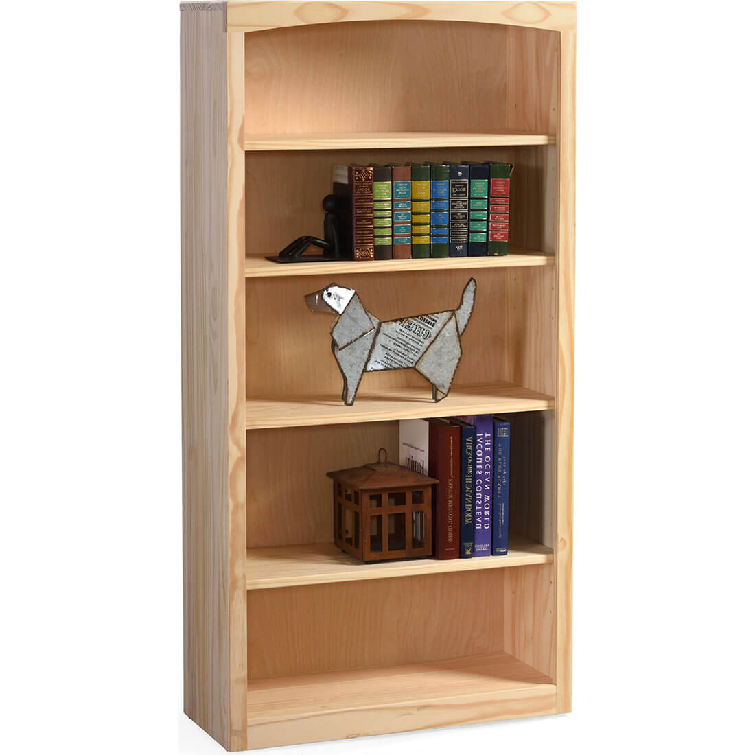 Pine Arched 30″W x 60″H Bookcase