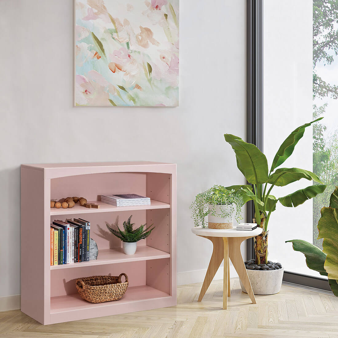 Pine Arched 36″W x 36″H Bookcase