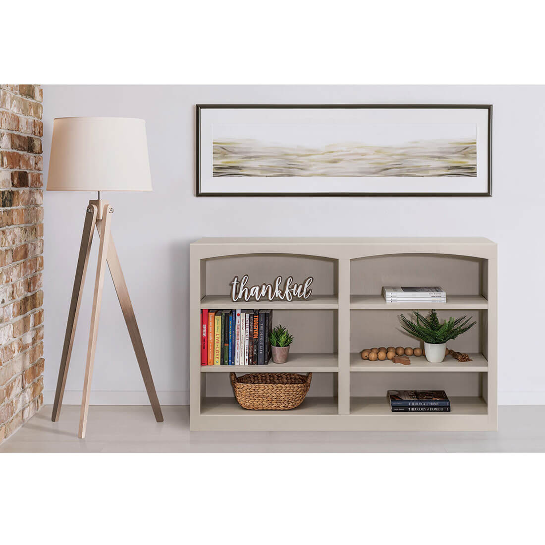 Pine Arched 48″W x 30″H Bookcase