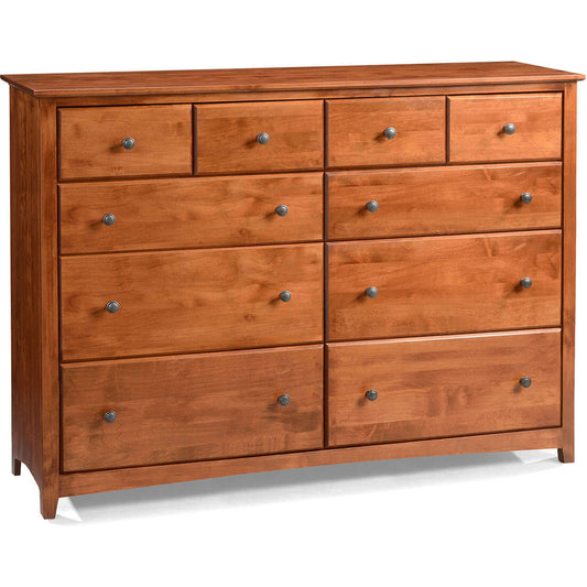 Alder Shaker 10 Drawer Tall Dresser