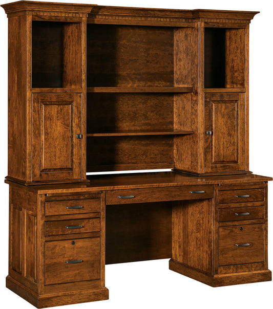 Dr. Redwine's Cherry Credenza and Hutch Set