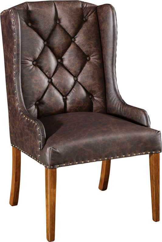 Dr. Redwine's Cherry and Leather Accent Chair