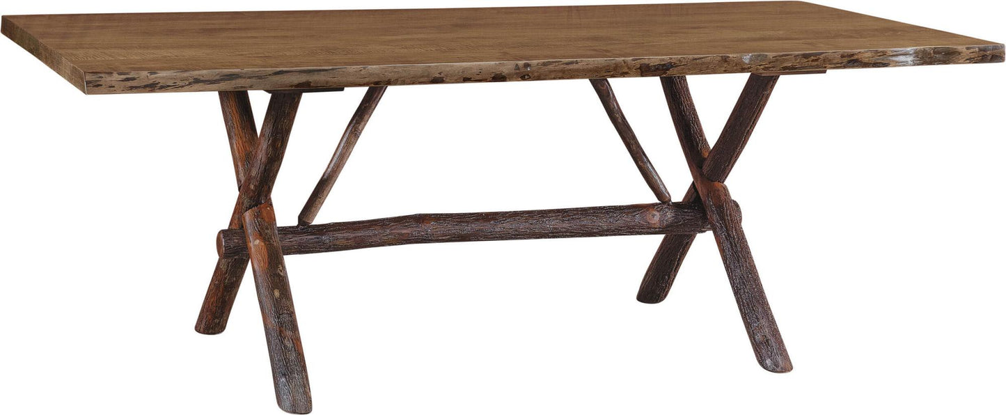 Maple + Hickory Mountain Retreat Live-Edge Trestle Table