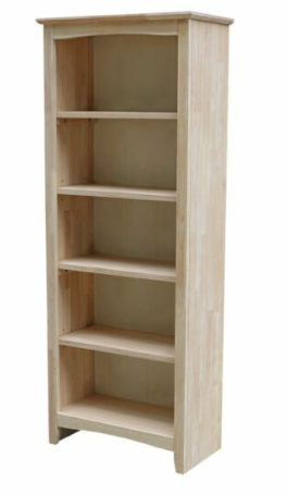 Parawood 24"W x 60"H Shaker Bookcase
