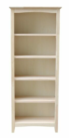 Parawood 24"W x 60"H Shaker Bookcase