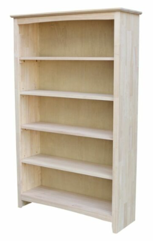 Parawood 38"W x 60"H Shaker Bookcase