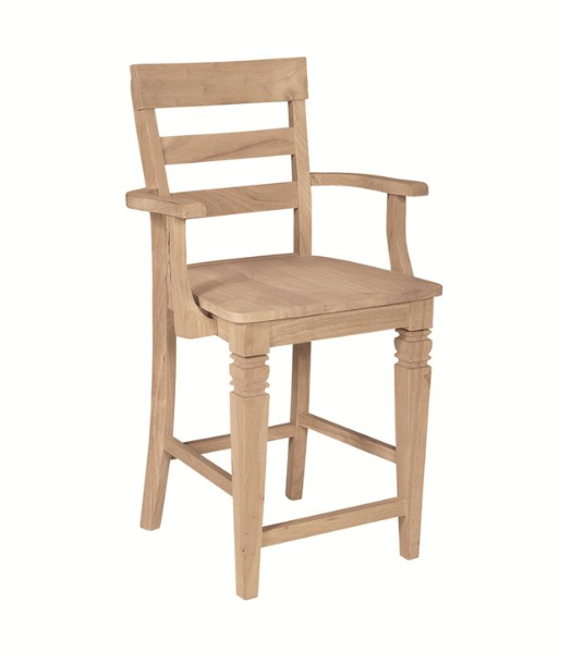 Java Counter Stool w/ Arms - 24"