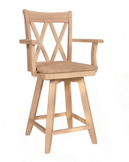 XX Back Swivel Counter Stool w/ Arms - 24"