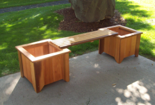 Double Planter Single Bench Seat