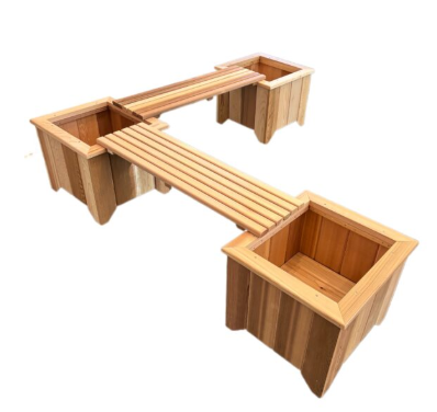 Triple Planter Double Bench Seat