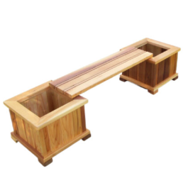 Wood Country Planter Bench Set