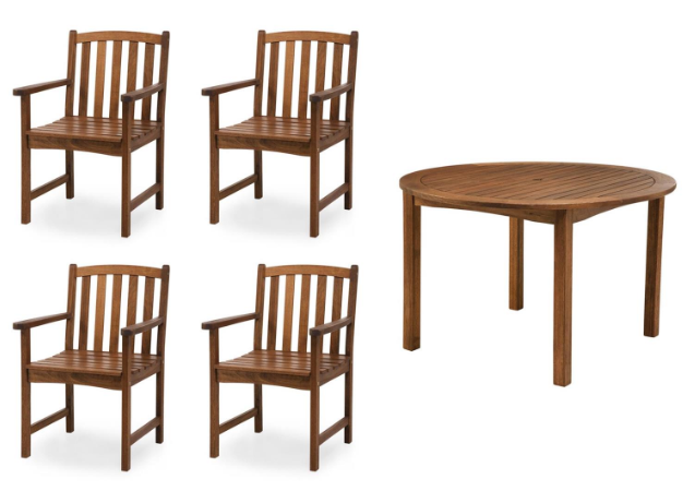 Lancaster Round Table + 4 Chairs Set
