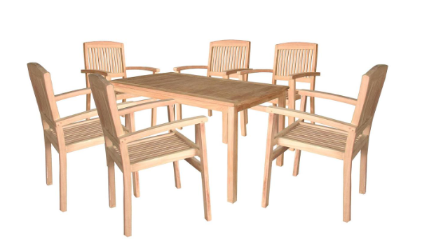 Teak Outdoor 7Pc Dining Set