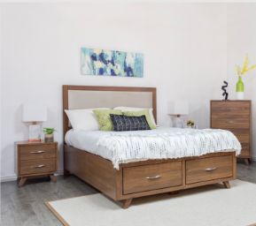 Brandon Upholstered Bed w/ Footboard Storage - Full/Double