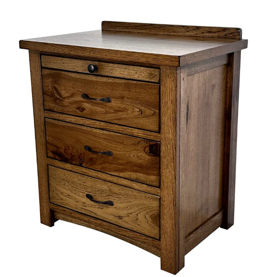 Customizable Modern Mission 3-Drawer Nightstand w/ Pullout Tray