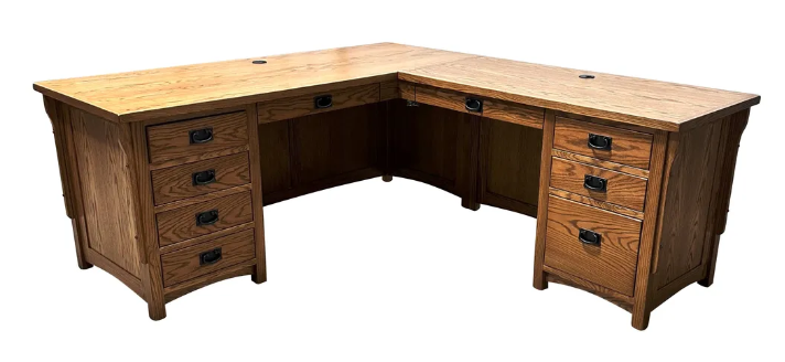 Customizable Mission Craftsman L-Shaped Desk