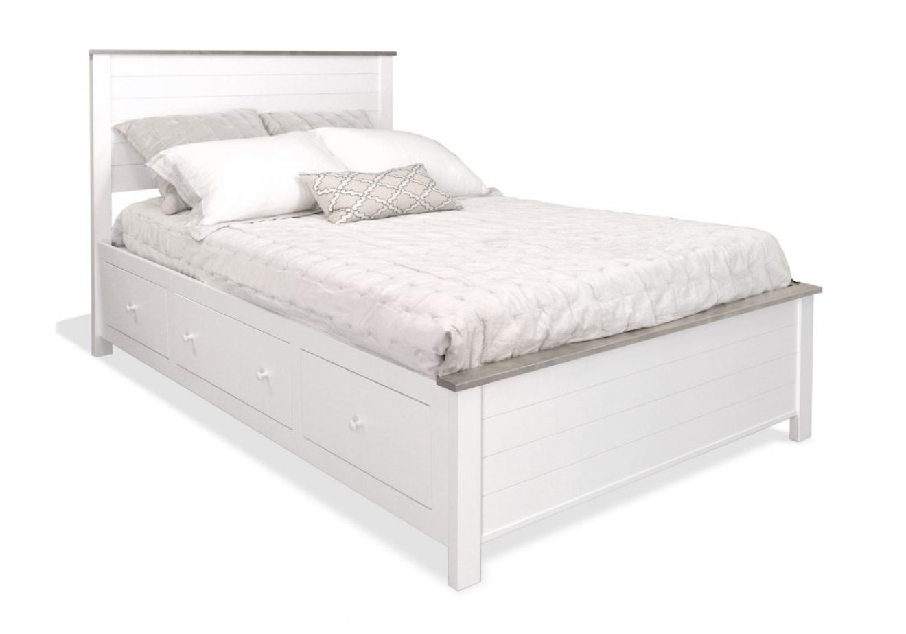 Shiplap 6 Drawer Elevated Storage Bed