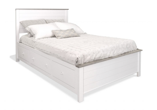 Shiplap 6 Drawer Elevated Storage Bed