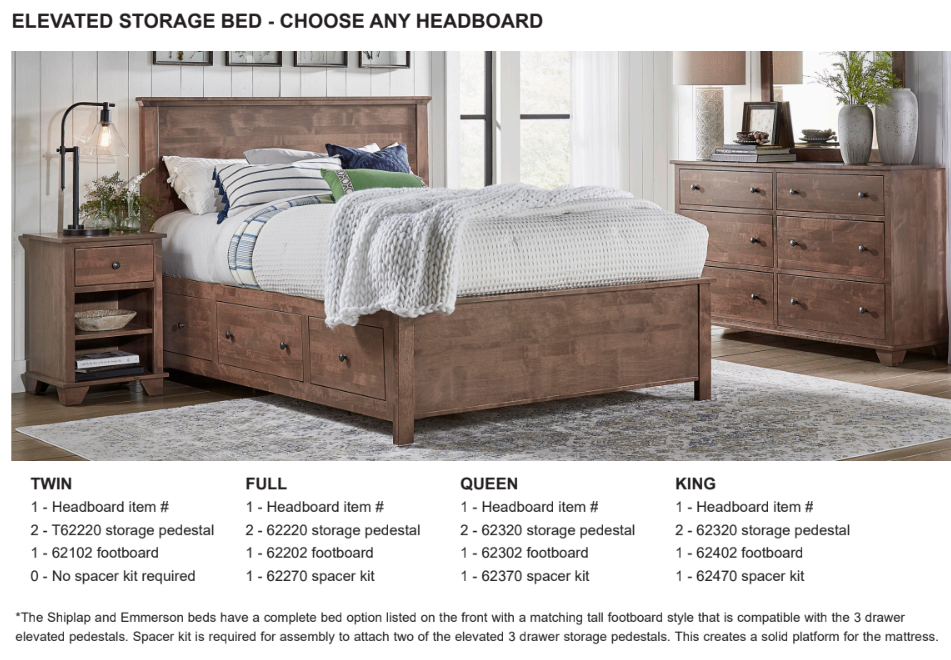 6 Drawer Elevated Storage Beds