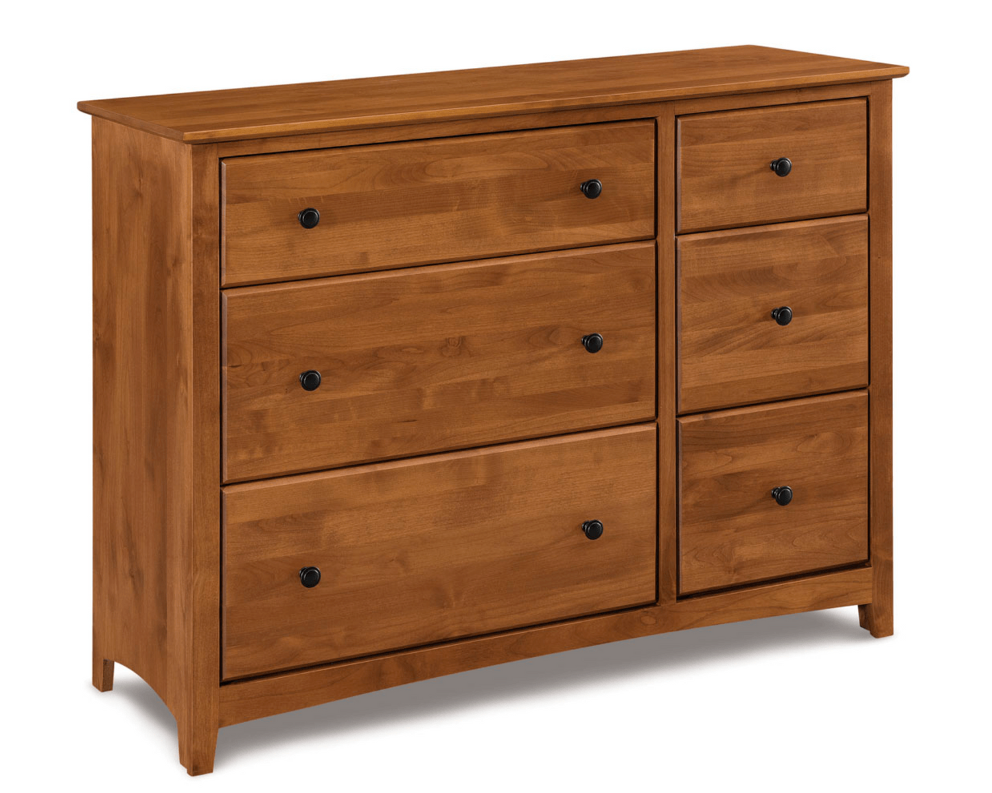 Alder Shaker 6 Drawer Combo Dresser