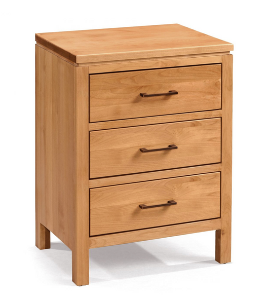 2 West Wide 3 Drawer Nightstand