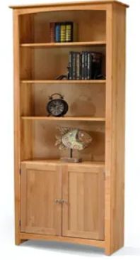 Alder Shaker 30″W x 84″H Bookcase w/Doors