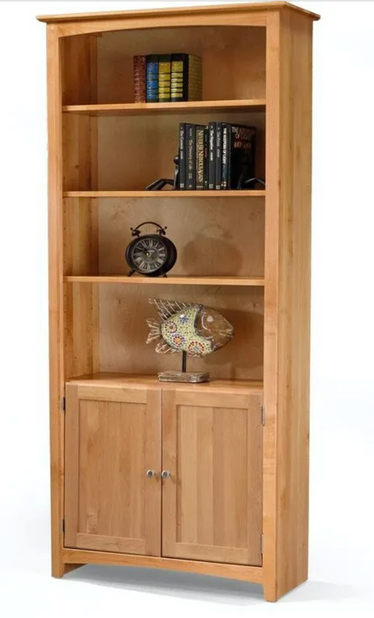 Alder Shaker 36″W x 84″H Bookcase w/Doors