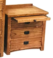 Customizable Modern Mission 3-Drawer Nightstand w/ Pullout Tray