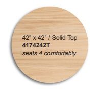 Maple Traditional 42"x42" Round Solid Top Build-A-Table