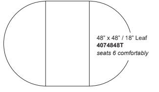Maple Traditional 48"x48" Round Build-A-Table w/18" Leaf