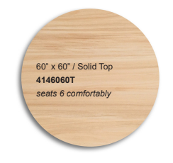 Maple Traditional Fluted 60"x60" Round Solid Top Dining Table