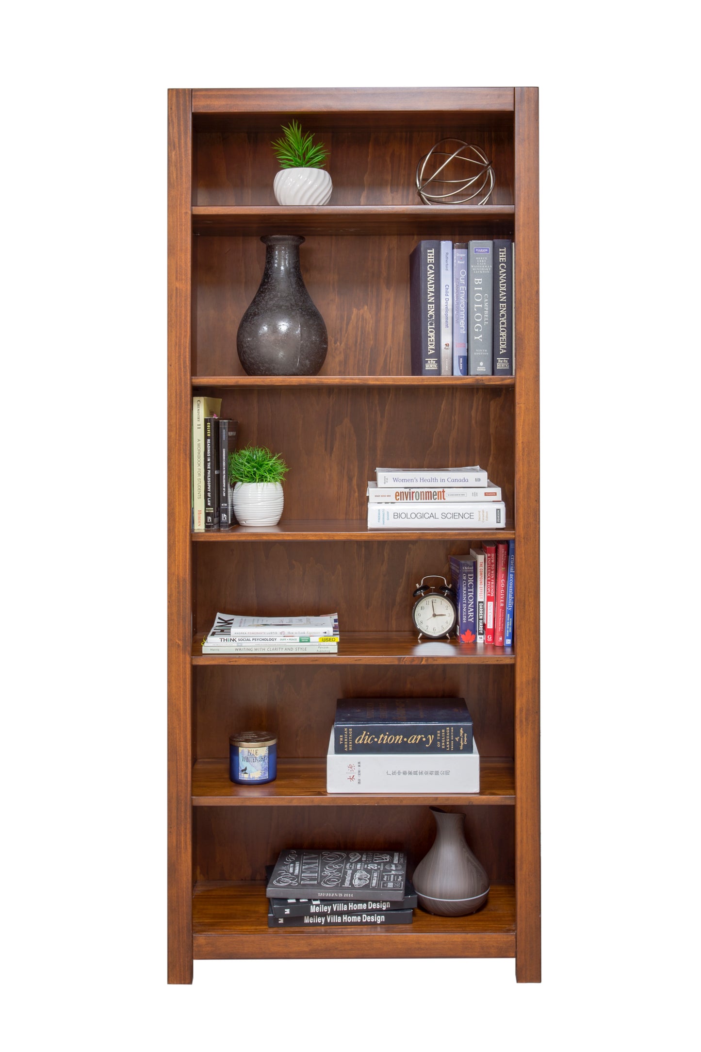 Pine Erica Square Cut 24"W x 72"H Bookcase