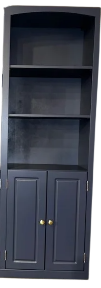 Pine Arched 24″W x 84″H Bookcase w/ Doors