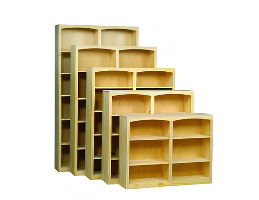 Pine Arched 48″W x 84″H Bookcase