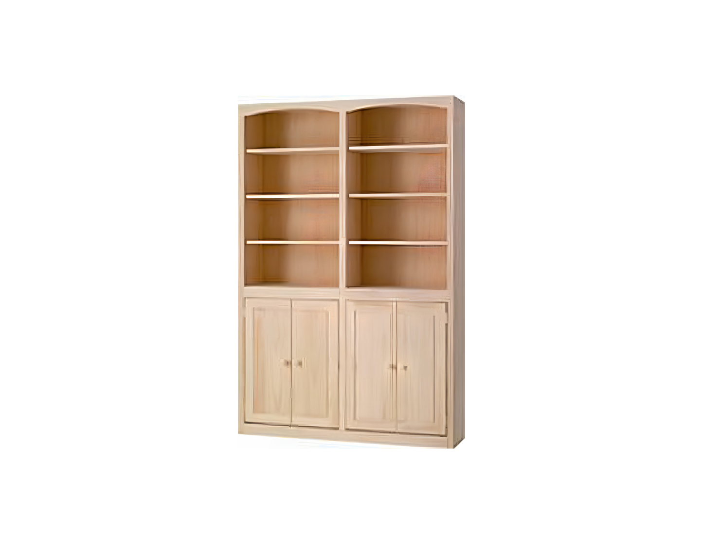 Pine Arched 48″W x 72″H Bookcase w/ Doors