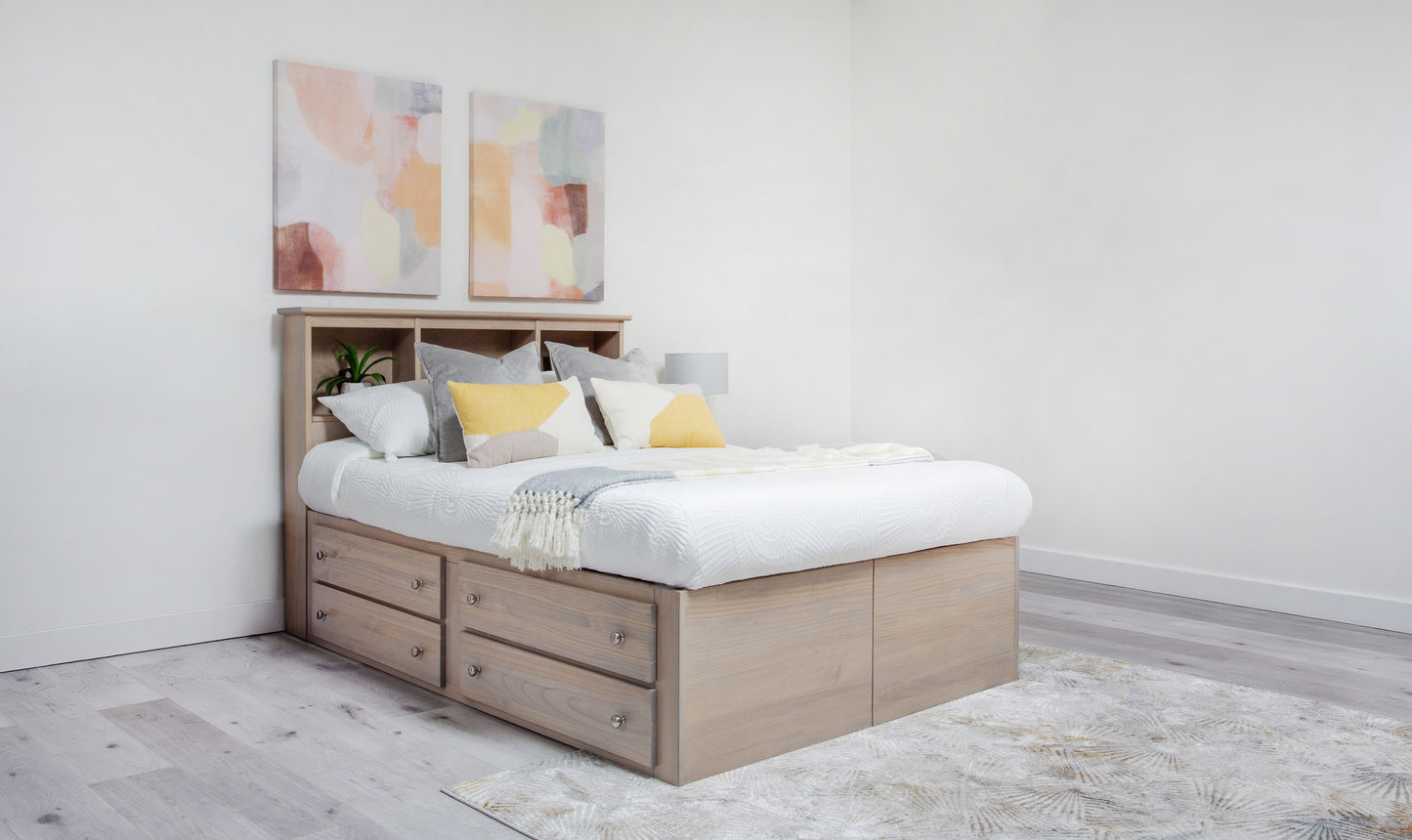 "Youth" Captains Storage Bed w/Bookcase Headboard - Double/Full