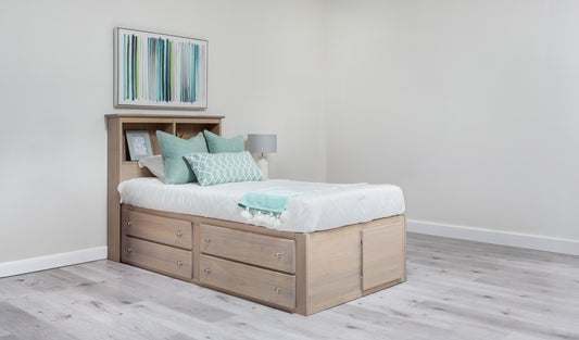 "Youth" Captains Storage Bed w/Bookcase Headboard - Twin