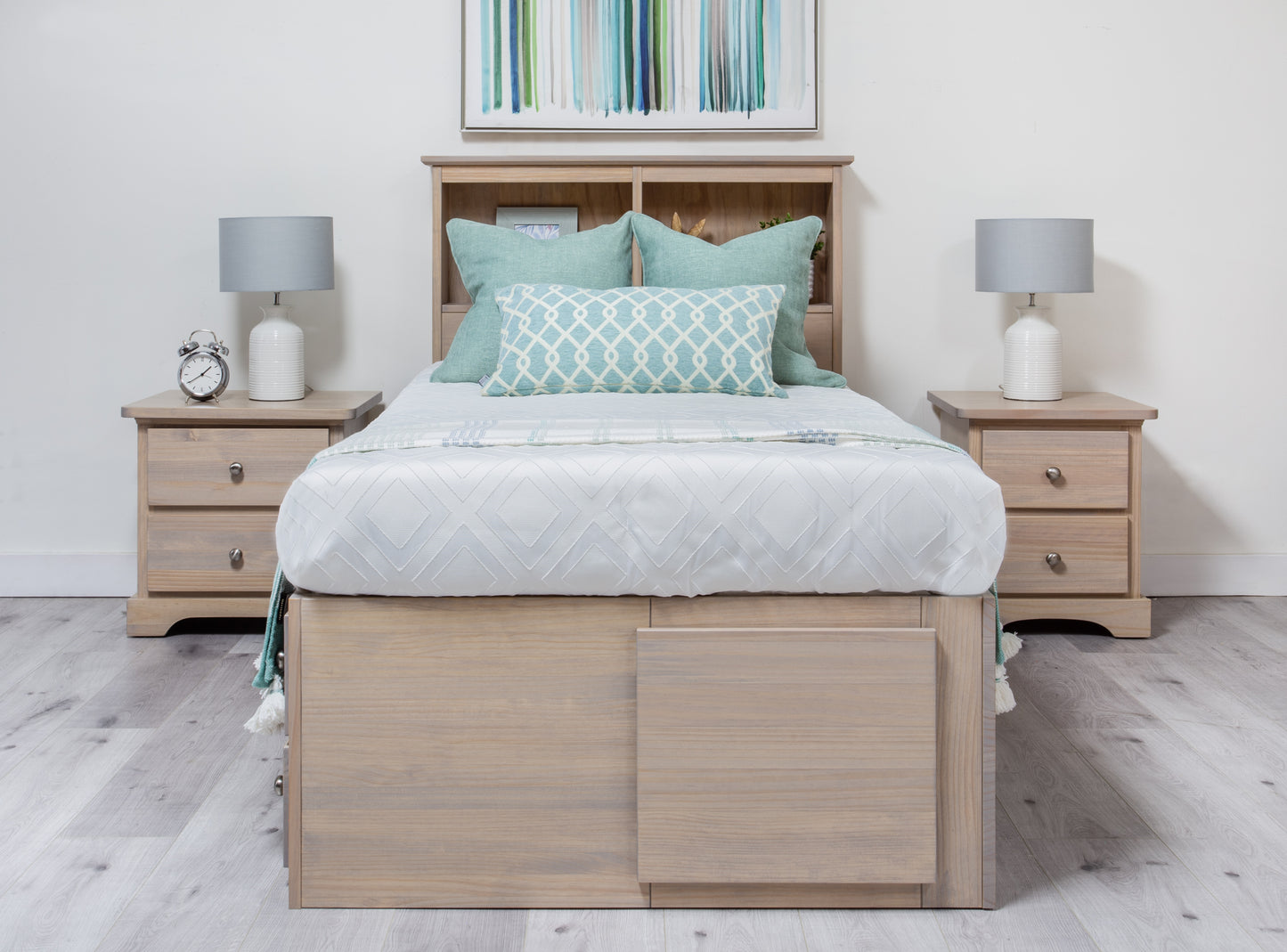 "Youth" Captains Storage Bed w/Bookcase Headboard - Twin