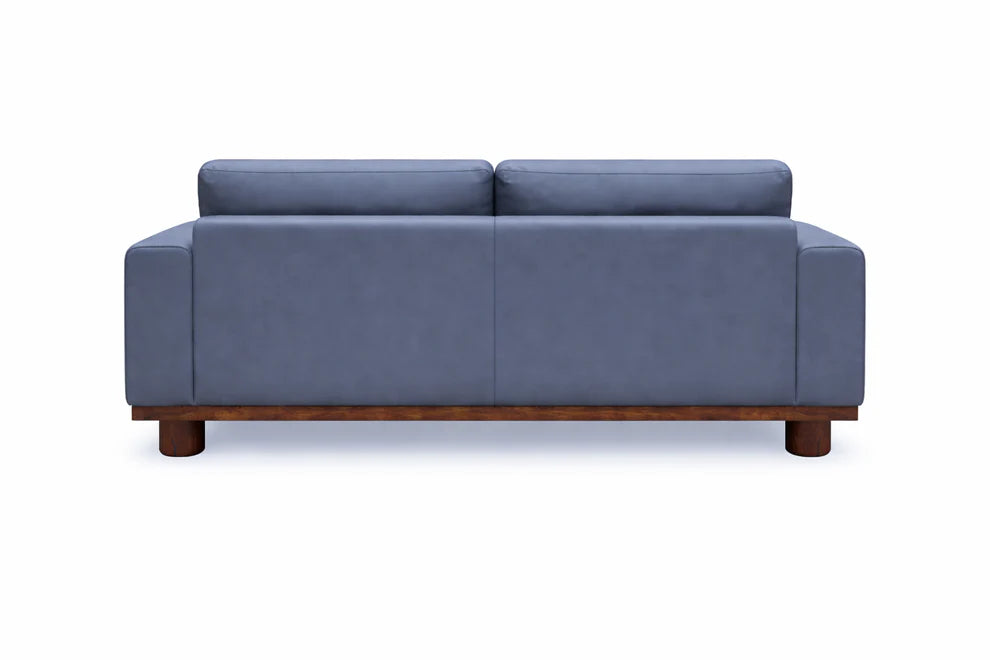 Alestair Blue Leather Loveseat