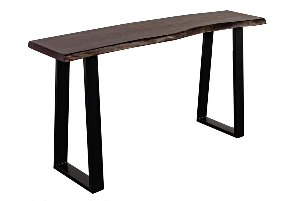 Manzanita Live Edge Console Table - "Midnight"