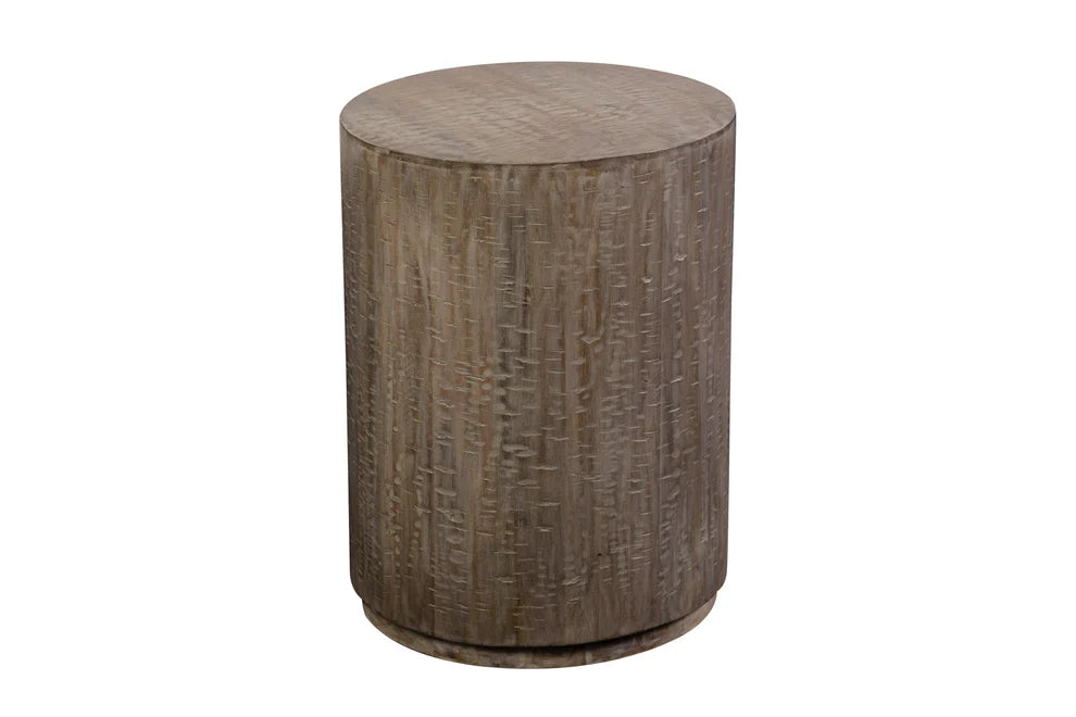 Drum End Table - "Gray"