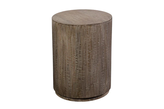 Drum End Table - "Gray"