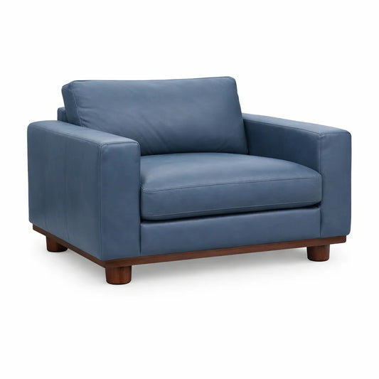 Alestair Blue Leather Chair