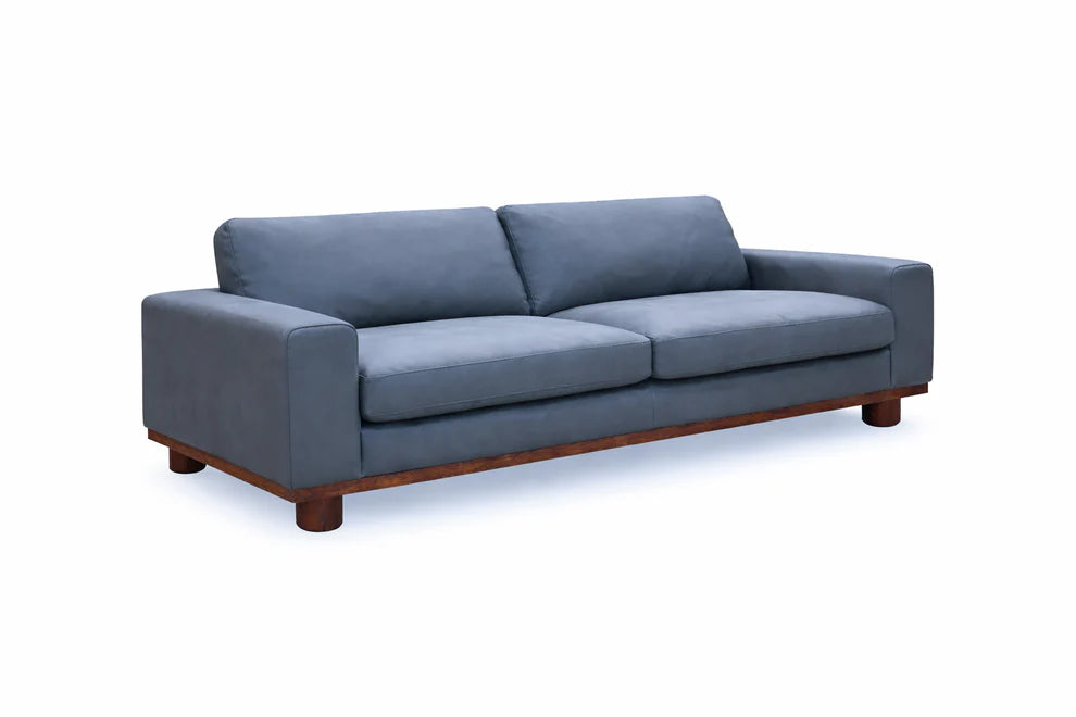 Alestair Blue Leather Sofa